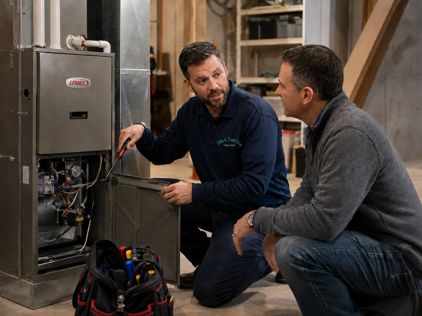 Otto A. Trzos furnace technician providing residential heating service in Metro Detroit